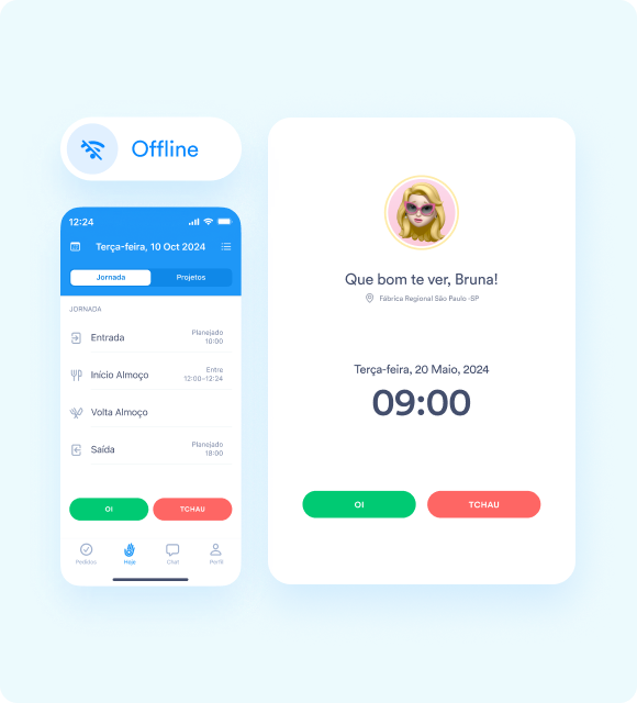 controle de ponto offline para industria